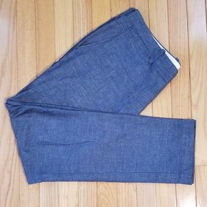J.Crew Irish Linen Blue Pant